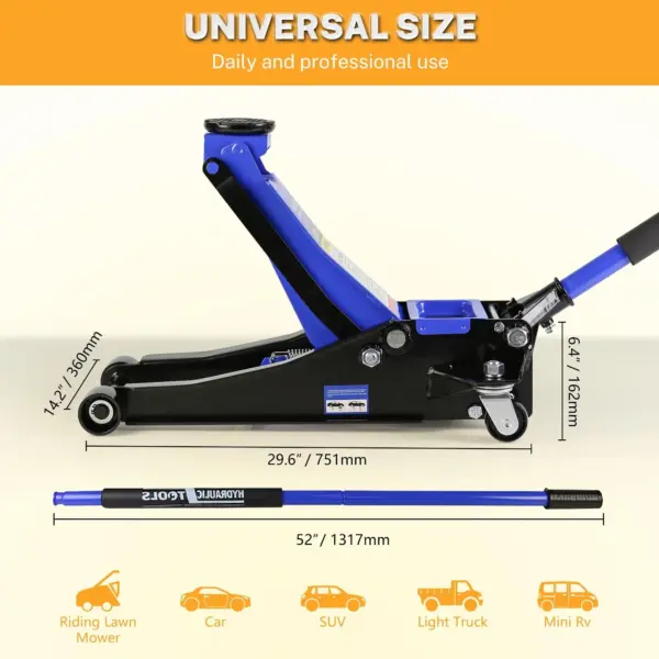 7FB4EB14-6534-B891-1107-2E0269F8167B.webp 4-Ton Floor Jack. Low Profile Car Jack. Heavy-Duty Trolley Jack Car Lift with Dual Pump Pistons. Lifting Range 4"-21". 8000LBS
