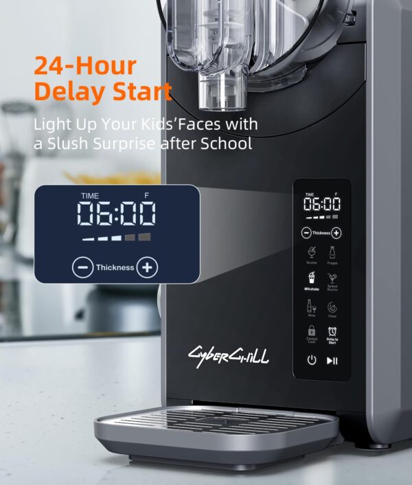 Slushie Machine – Professional Frozen Drink Maker No Ice Needed- 70 oz Slushy Machine for Home with LED Display – One-Touch Reservation & 6 Pre-set Programs for Frozen Margaritas, Frappés & Ice Cream