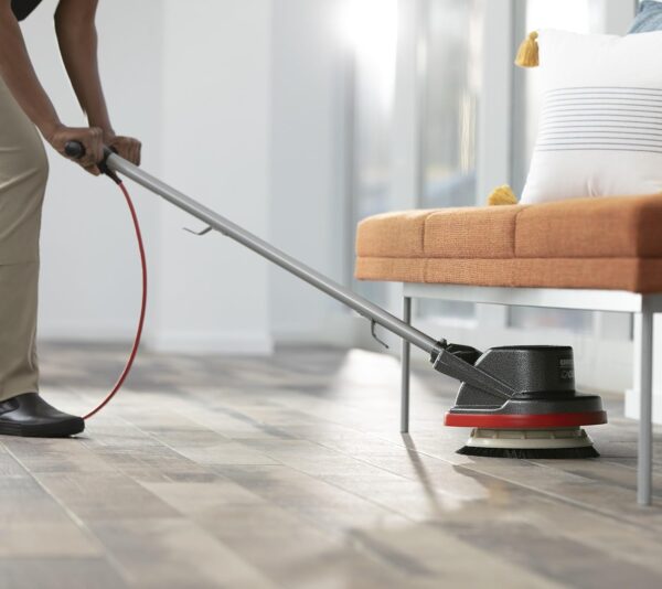 Commercial Orbiter Hard Floor Cleaner Machine. Multi-Purpose Floor Cleaning. Random Orbital Drive. Wide Cleaning Path. 50-Foot Long Cord. ORB550MC. Gray/Red-Oreck