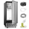 Commercial Under Counter Ice Maker Machine. 80Lbs/Day with 24lbs Ice Storage. Built-in Drain Pump/Automatic Cleaning/Timing Setting/Smart LCD Panel. Ideal for Both Home and Commercial Use