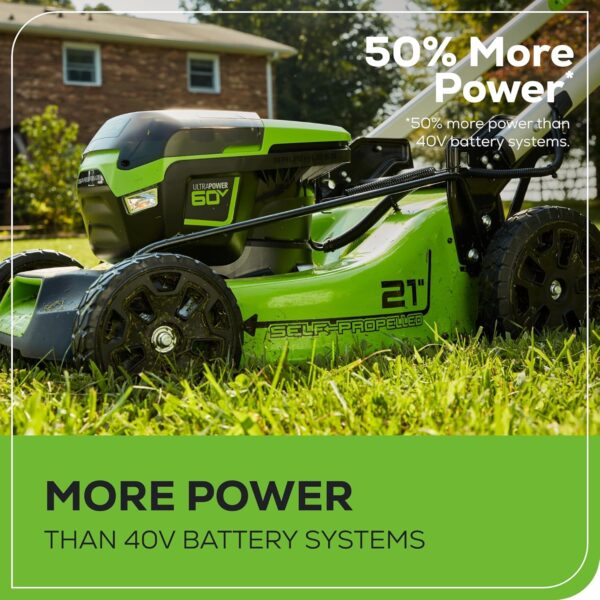 828f5a3051a7464a8cef8d6e1796627f 60V 21” Cordless (Self-Propelled) Lawn Mower , 2 x 4.0Ah Batteries and Dual Port Rapid Charger