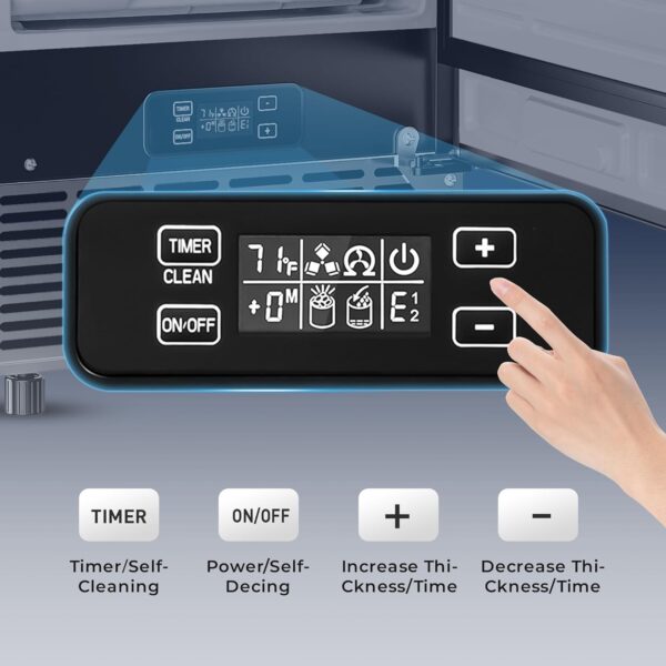 Commercial Under Counter Ice Maker Machine. 80Lbs/Day with 24lbs Ice Storage. Built-in Drain Pump/Automatic Cleaning/Timing Setting/Smart LCD Panel. Ideal for Both Home and Commercial Use