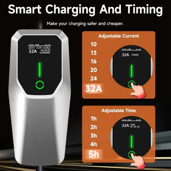 845CA069-8ABF-4AF0-8C9C-04AC322AC09F.webp 32 Amp Level 1&2 Portable EV Charger .26FT Cable NEMA 14-50 Plug for Electric Car Home Charging Station 7.68KW