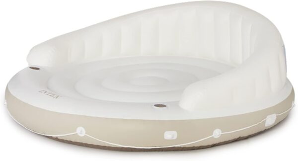 848DA6A3-910F-C285-0C87-B5970061C52F.jpg 58292EP Canopy Island Inflatable Pool Float: Comfortable Lounge Surface – Built-in Cup Holders – Detachable Sunshade – 440lb Max Weight Capacity – 78.5" x 59"