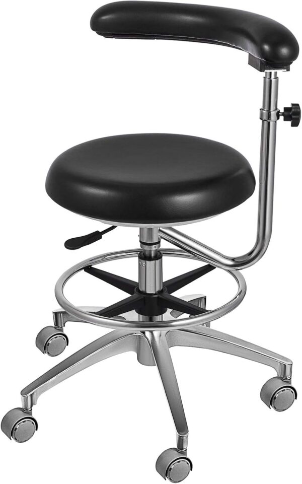 84B1FF26-6FA1-7E3C-7AC1-29EDEA522B1F.jpg Medical Dental Stool Dentist Chair with 360 Degree Rotation Armrest PU Leather Assistant Stool Chair Height Adjustable Doctor Chair