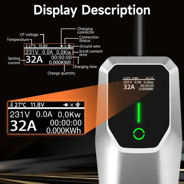 85F55DEE-3476-995E-2AD6-A68C47C8FEB1.webp 32 Amp Level 1&2 Portable EV Charger .26FT Cable NEMA 14-50 Plug for Electric Car Home Charging Station 7.68KW