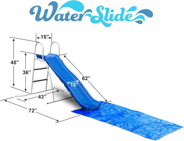 8625CAF1-A713-DA0B-756B-9ED3626FAC38.jpg XDP Recreation 6 Foot Water Wave Slide with Built In Adjustable Sprinkler. Freestanding with Ground Pad and Hose Extension for Lawn Fun. Ages 3 to 8