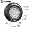 Radial Trailer Tire on Rim ST205/75R14 with 5 Lug Galvanized Spoke Wheel