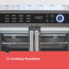 Crisp 'N Bake Air Fryer Toaster Oven Combo. 12 in 1 Countertop Convection Oven Cooks Food Fast. Fits a Whole Pizza or 6 Toast Slices. French Doors with Stainless Steel Finish