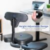 VIVO Cross-Legged Office Chair – Adjustable Height Floor Chair with Back Support for Yoga. Meditation. and ADHD (Black. CHAIR-CL02B-R)