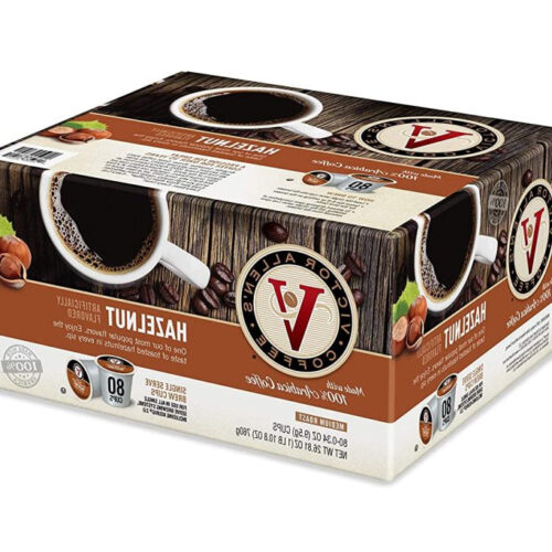 Victor Allen’s Coffee Hazelnut Blend Medium Roast, 80 K-Cup Pods, Flavored Arabica for Keurig Brewers