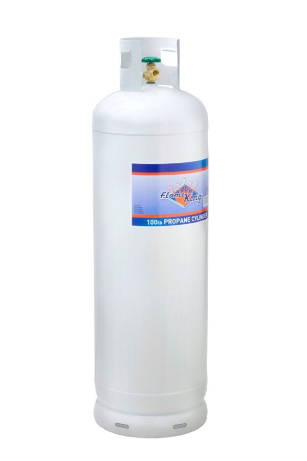 8CE2938F-56D7-1350-72E3-C960DEC8895A Flame King 100 lb Steel Propane Cylinder with OPD Valve, DOT Approved, Rust-Resistant, for Grills & Heaters