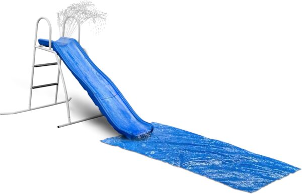 8D3D20FA-8AAA-B4FA-7897-1F0322066122.jpg XDP Recreation 6 Foot Water Wave Slide with Built In Adjustable Sprinkler. Freestanding with Ground Pad and Hose Extension for Lawn Fun. Ages 3 to 8