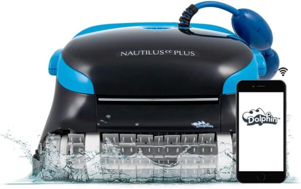 8E6B63D5-3CA2-D2DB-EA9D-FEBFF23CC51C.jpg Dolphin Nautilus CC Plus Wi-Fi Automatic Robotic Pool Vacuum Cleaner. Always Cleaning. Never Charging. with Wall Climbing Scrubber Brush. Ideal for In-Ground Pools up to 50 FT in Length