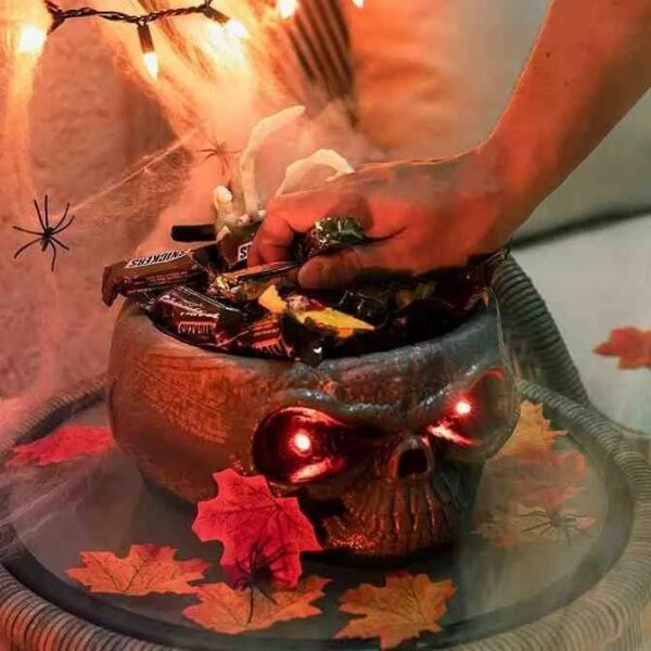 8e32d54dff58316fe363ff9a536d17c2.jpg Skull Head Scary Eye Halloween Candy Bowl with Moving Hand