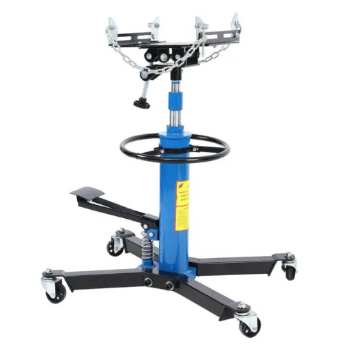 1660 Pounds Hydraulic Car Transmission Jack Vertical Lift with 360° Swivel Wheel Pedal .Blue.33"-70"(0.75Ton)