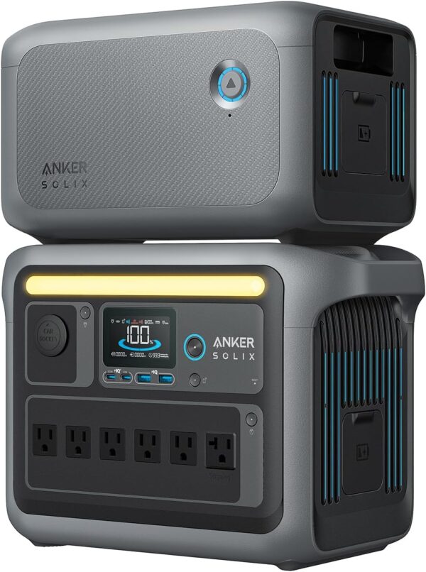 981C8111-9284-3E96-1D9E-6C5CD01960F4.jpg Anker SOLIX C1000 Portable Power Station with 200W Solar Panel. 1800W Solar Generator. 1056wh LFP (LiFePO4) Battery. 6 AC Outlets. Up to 2400W for Home. Power Outages. and Outdoor Camping