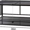 50 Gallon Reptile Glass Terrarium Tank Double Hinge Door with Screen Ventilation Large Reptile Terrarium 36" x 18" x 18"(Knock-Down)