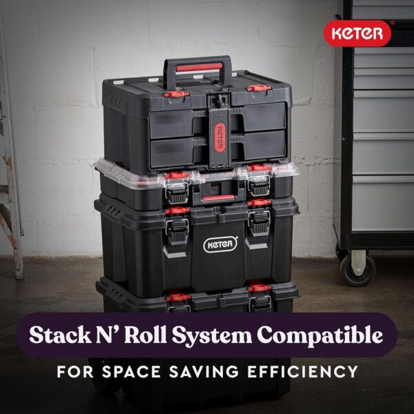 99CBA672-918B-7BDA-3752-9B1D3F8CAD69.jpg Keter Stack-n-Roll Modular Tools Organizer for Garage Storage and DIY. 3 Piece Resin Rolling Tool Box System for Small Parts