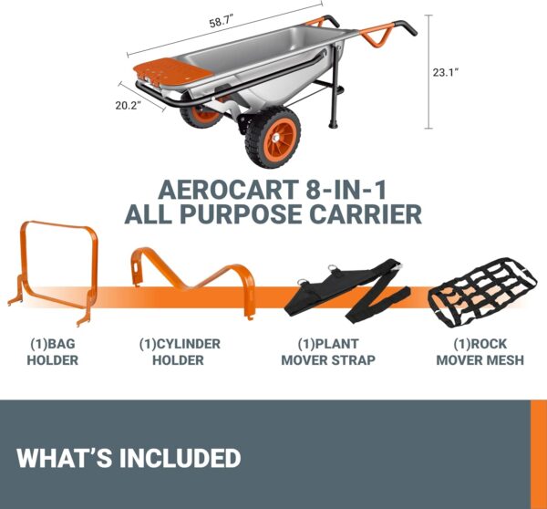 9A63C15C-D20A-6C47-6ECA-BC1E6CBEDC75.jpg Worx WG050 8-in-1 Aerocart Garden Cart/Wheelbarrow Heavy Duty/Dolly