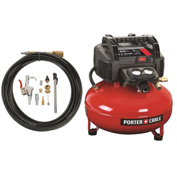9ACC24B1-7BD1-B96B-13DF-361556E84945 150 PSI, 6 Gallon Oil-Free Pancake Air Compressor
