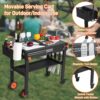 Portable Outdoor Grill Table. Folding Grill Cart Solid and Sturdy. Blackstone Griddle Stand Large Space. Blackstone Table with Paper Towel Holder. Grill Stand for Blackstone Griddle. Ninja Grills etc