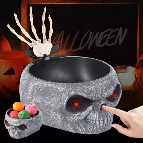 9fb2b75a1a38fff12a01943118c5da5e.jpg Skull Head Scary Eye Halloween Candy Bowl with Moving Hand