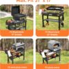 Portable Outdoor Grill Table. Folding Grill Cart Solid and Sturdy. Blackstone Griddle Stand Large Space. Blackstone Table with Paper Towel Holder. Grill Stand for Blackstone Griddle. Ninja Grills etc