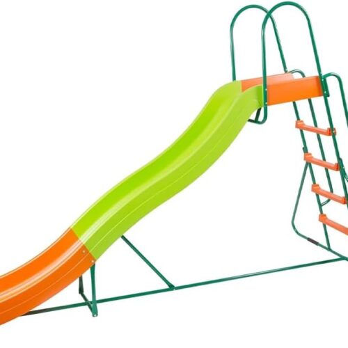 Outdoor Playground Slide. Big Backyard Freestanding Plastic Slide. 10 ft Outdoor Swing Set Slide for Kids Ages 4-8