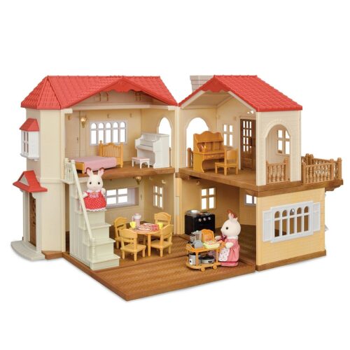 Calico Critters Red Roof Country Home, Dollhouse Playset with Figures, Furniture and Accessories