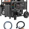 GENMAX 10500 Peak Watt Tri Fuel Open Frame Inverter Generator.with ATS.Quiet Technology.CO Sensor.digital display and 50A.Ideal for Home backup.contruction site and RV Camping (GM10500XiT)