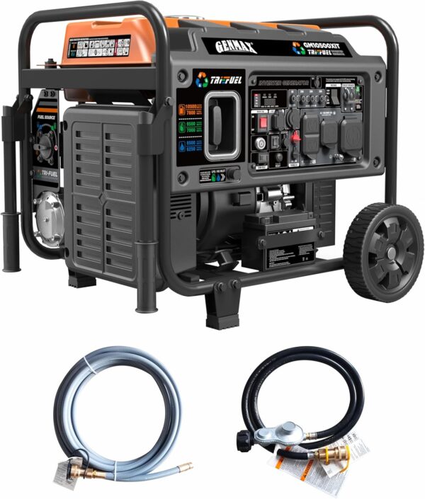 A8FA11B9-8586-A765-B2BC-51363CF778FF.jpg GENMAX 10500 Peak Watt Tri Fuel Open Frame Inverter Generator.with ATS.Quiet Technology.CO Sensor.digital display and 50A.Ideal for Home backup.contruction site and RV Camping (GM10500XiT)