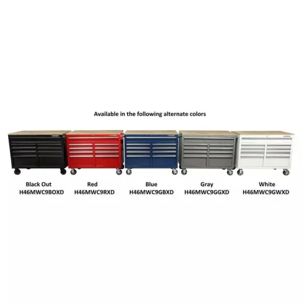AA0CA7F7-CA0E-59D7-3C20-918691B16955.webp 46 in. W x 24 in. D 9-Drawer Gloss Black Deep Tool Chest Mobile Workbench