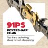 Oregon CS1500 18-inch 15 Amp Self-Sharpening Corded Electric Chainsaw. with Integrated Self-Sharpening System (PowerSharp). 2-Year Warranty. 120V. Grey. Black