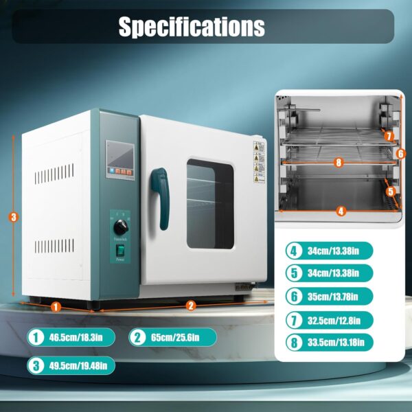 AD9D115C-24DB-948B-2485-DF73C8DDDD87.jpg 110V 1000W Horizontal Electric Blast Drying Oven 45L/12Gal Lab Forced Air Convection Drying Oven with Intelligent Temperature Controller for Industrial. Schools. Research Institutes