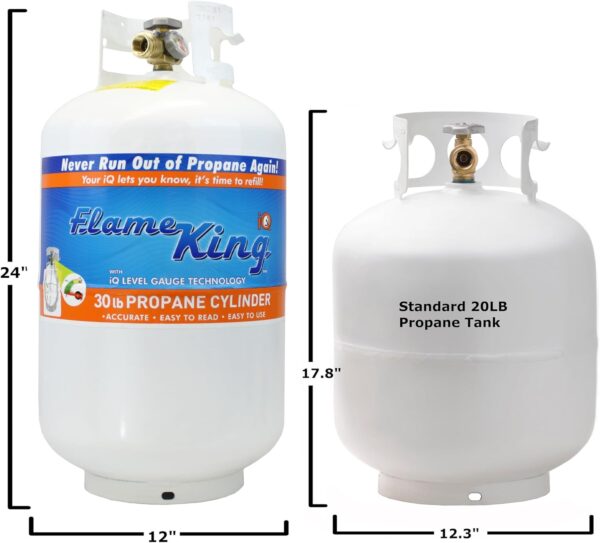 B3891CD0-23EF-CEC3-DA6F-14BA9B33DE76.jpg Pound Steel Propane Tank Cylinder with OPD Valve and Built-in Gauge. 20 lb Vertical-Flame King