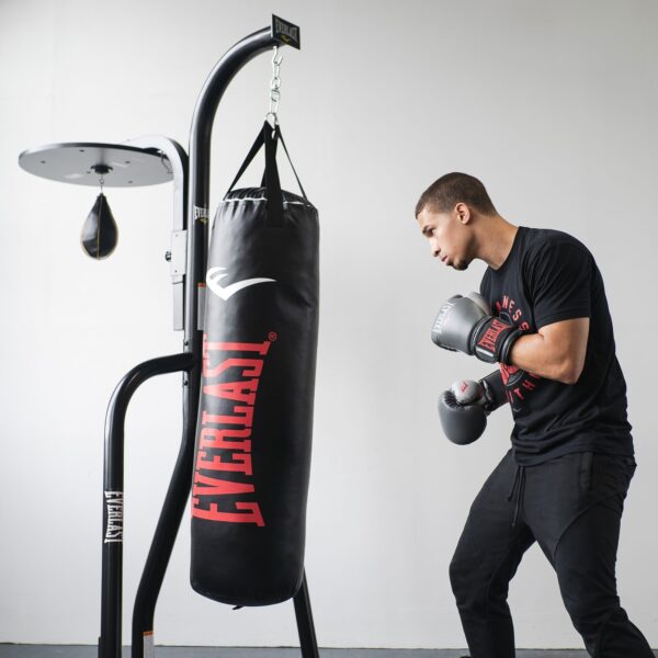 B5495319-E9EA-FF0F-3A80-9795C3859675 Everlast 2 Station Dual Powder Coated Steel Heavy and Speed Bag Stand (Open Box)