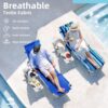 3-in-1 Outdoor Sun Tanning Lounge Chair with Face Hole – 5-Position Recliner. Folding Side Table & Removable Pillow. 330lbs Capacity. Blue