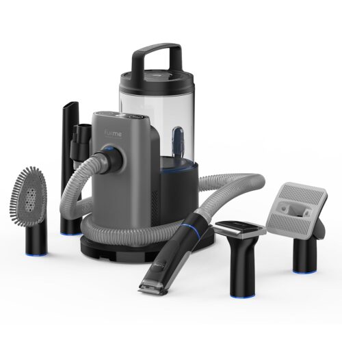Professional Plus Pet Grooming Vacuum Kit. 5 Pet Grooming Tools. 2L Canister. Works for All Dogs. Cats. and Pet Fur
