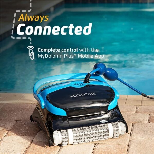 BA2107CE-1607-3F4C-2F8F-7DEA8C84364A.jpg Dolphin Nautilus CC Plus Wi-Fi Automatic Robotic Pool Vacuum Cleaner. Always Cleaning. Never Charging. with Wall Climbing Scrubber Brush. Ideal for In-Ground Pools up to 50 FT in Length