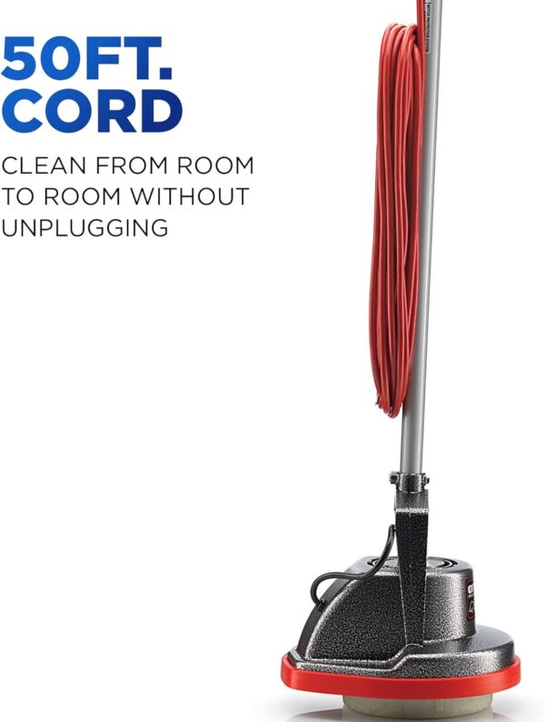 Commercial Orbiter Hard Floor Cleaner Machine. Multi-Purpose Floor Cleaning. Random Orbital Drive. Wide Cleaning Path. 50-Foot Long Cord. ORB550MC. Gray/Red-Oreck