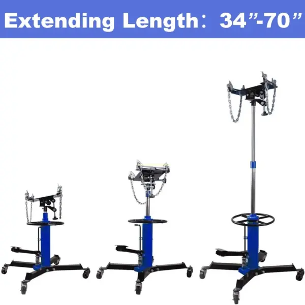 BD509200-7B5B-EB19-773B-637F2C0DE0DE.webp 1660 Pounds Hydraulic Car Transmission Jack Vertical Lift with 360° Swivel Wheel Pedal .Blue.33"-70"(0.75Ton)