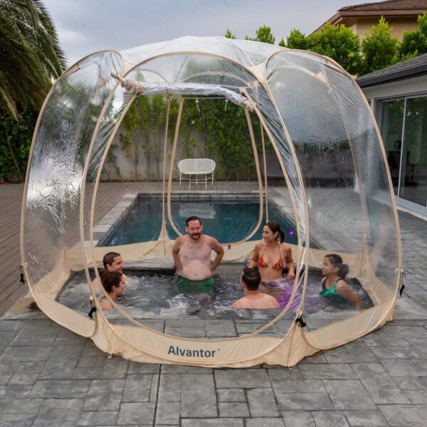 BD9F6E17-6A0E-297D-FDF1-D09E7316F71C.jpg Bubble Tent Pop Up Gazebo. 8-10 Person Igloo Dome Garden Patio Canopy Shelter