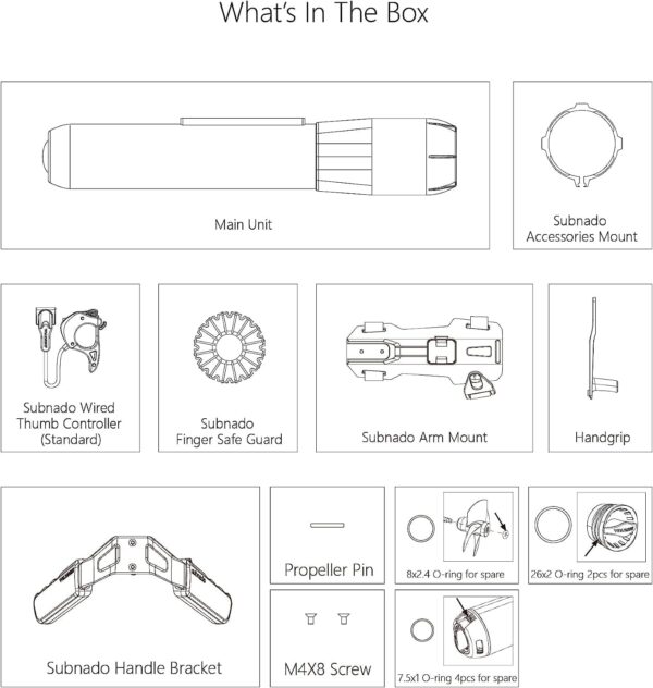 C204FBE6-9120-2D0C-C618-E252AF0D3155.jpg Subnado Twin Engine Handle Bracket+ Subnado Underwater Scooter 2 Packs with 2 handgrips. 2 Arm Mount Kits. 2 Accessories Mount Rings