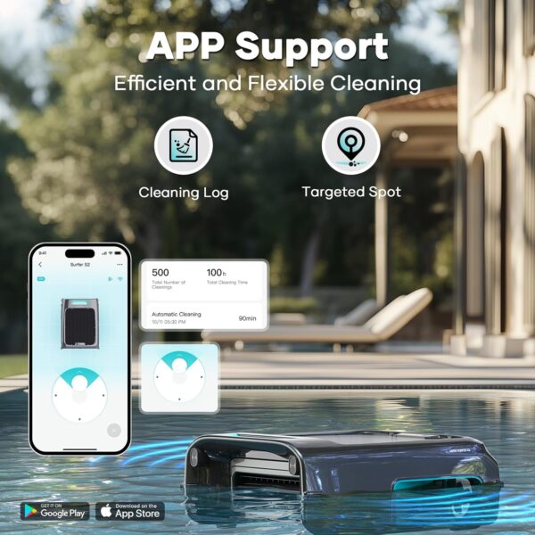 C30C1E27-9145-6821-BA90-83B9DD88B0B0.jpg AIPER Surfer S2 Solar Pool Skimmer with APP Support. 24/7 Cleaning. Dual Charging Modes. Smart Obstacle Avoidance. Ideal for All Swimming Pool Types