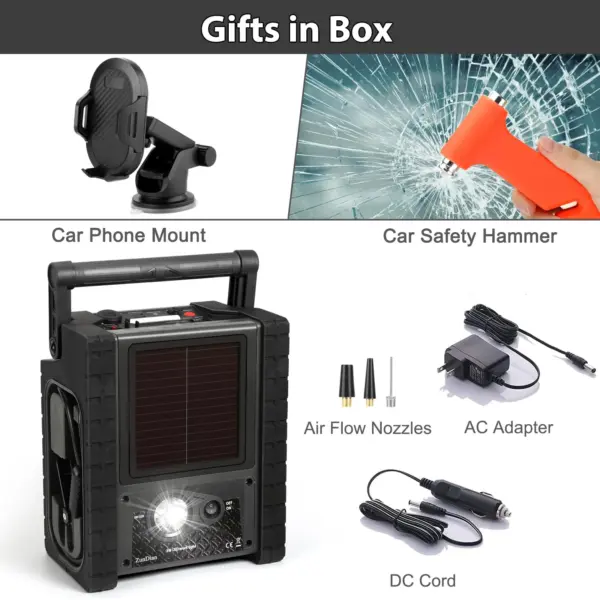 C681DF48-8F4F-7AD9-A047-E2998B355F25.webp ZD-529 Solar Portable Power Station 2000 Amps Jump Starter. 260 PSI Air Compressor. 12V Car Battery Charger with 400W Inverter Dual AC/DC/USB Output. Emergency Backup Power with Flashlights