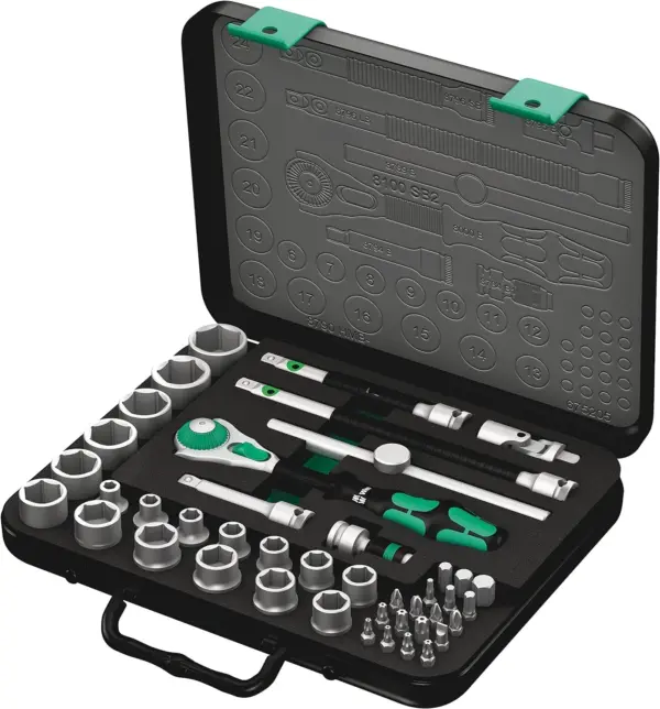 C776C20F-1F67-2B42-A394-B3F0F076BA94.webp 5003594001 8100 SB 2 Zyklop 3/8" Metric Ratchet Set ( Piece of 43)