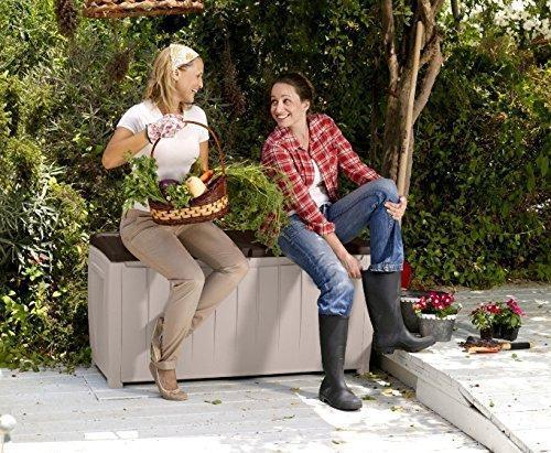 Novel Plastic Deck Storage Container Box Outdoor Patio Furniture 90 Gal. Brown