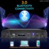 2-Channel Bluetooth Power Amplifier - 2000W Bridgeable Rack Mount Pro Audio Sound Wireless Home Stereo Receiver w/TRS XLR Input.LCD. Bridge Mode. Cooling Fan - Entertainment Speaker System