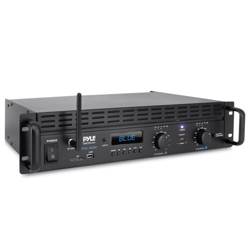 2-Channel Bluetooth Power Amplifier - 2000W Bridgeable Rack Mount Pro Audio Sound Wireless Home Stereo Receiver w/TRS XLR Input.LCD. Bridge Mode. Cooling Fan - Entertainment Speaker System